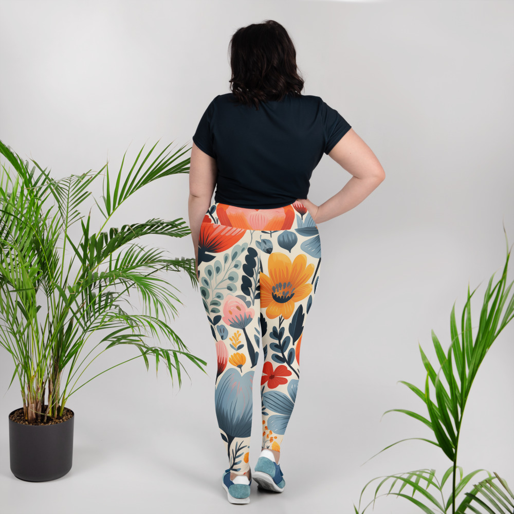 Leggins talla grande florales con cintura alta – Colección Flor Viva de ImageFusion Prints