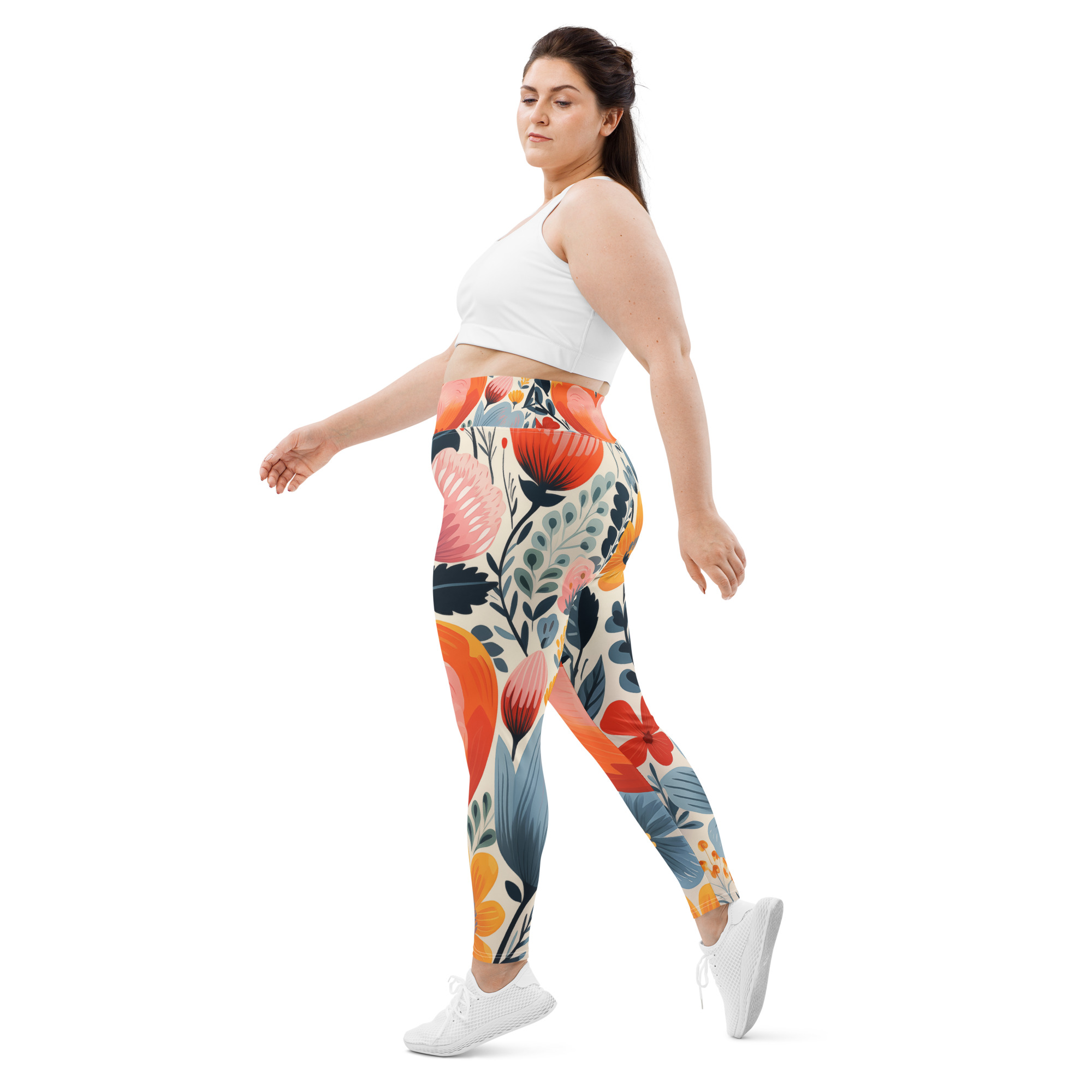 Leggins talla grande florales con cintura alta – Colección Flor Viva de ImageFusion Prints