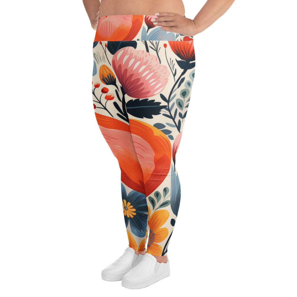 Leggins talla grande florales con cintura alta – Colección Flor Viva de ImageFusion Prints