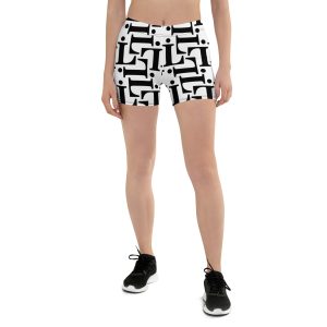 Pantalones cortos CODE NOIR – Estampado integral blanco y negro en modelo deportivo