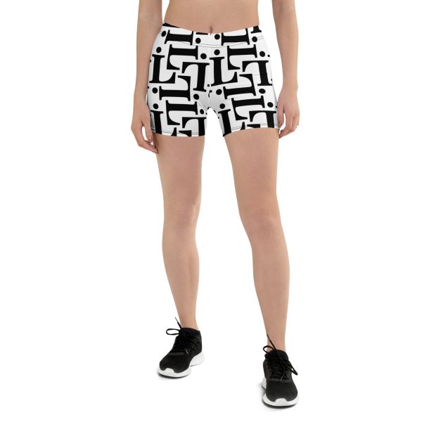 Pantalones cortos CODE NOIR – Estampado integral blanco y negro en modelo deportivo