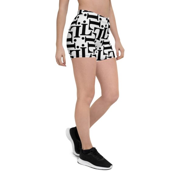 Pantalones cortos CODE NOIR – Estampado integral blanco y negro en modelo deportivo