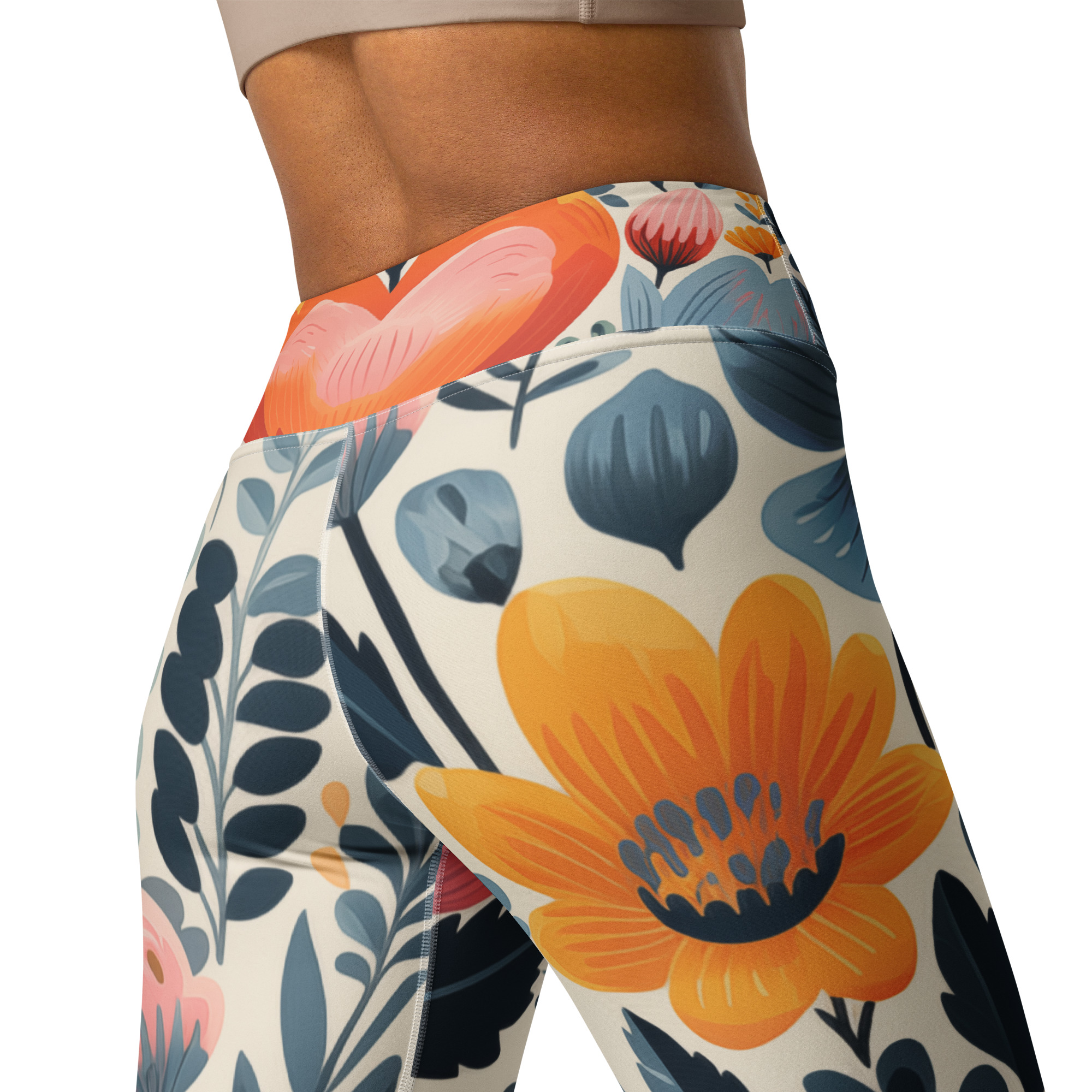 Leggings estilo escandinavo premium para mujer con estampado floral – Yoga y streetwear
