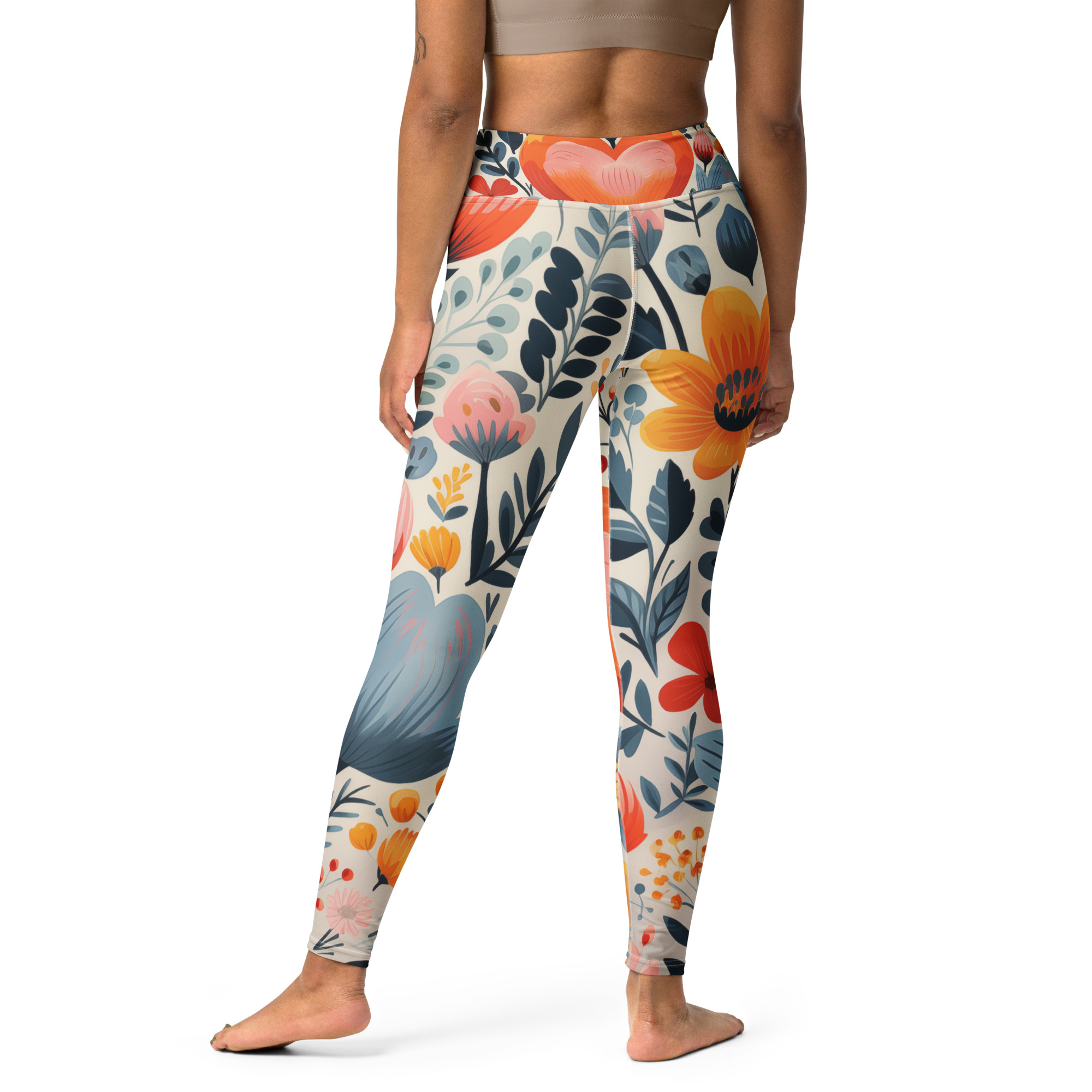 Leggings estilo escandinavo premium para mujer con estampado floral – Yoga y streetwear