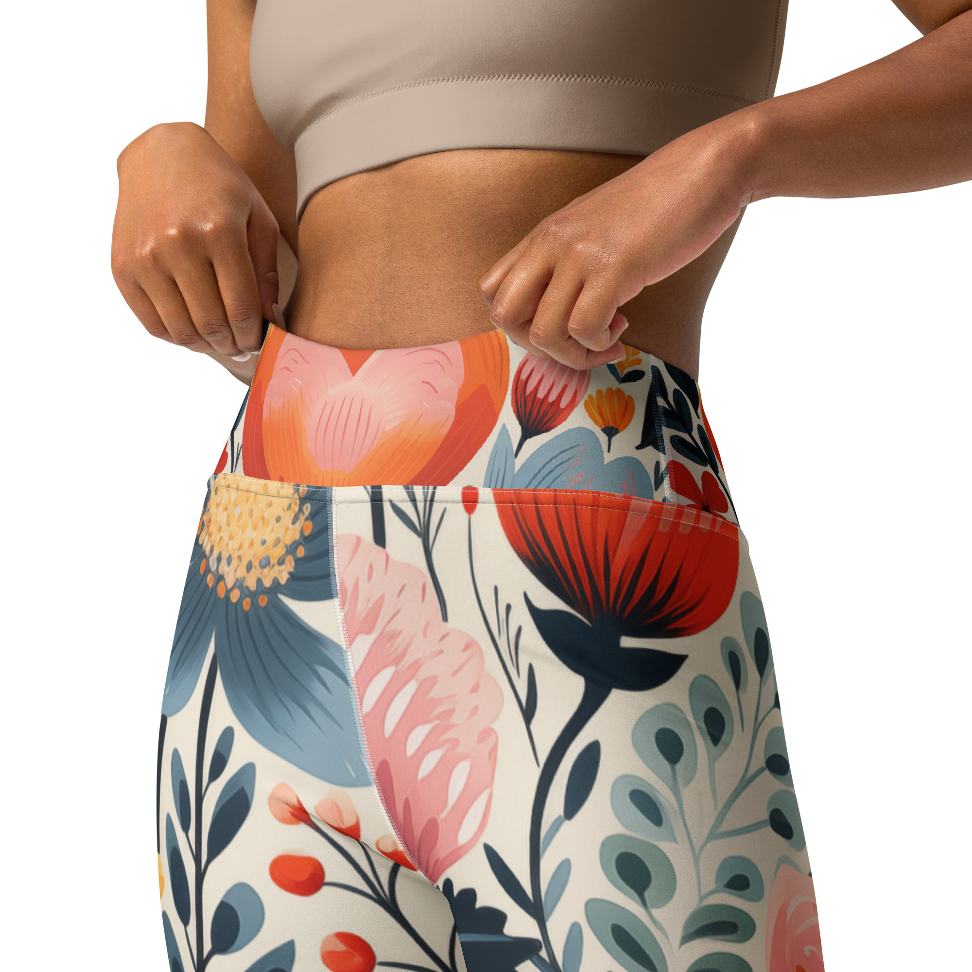 Leggings estilo escandinavo premium para mujer con estampado floral – Yoga y streetwear
