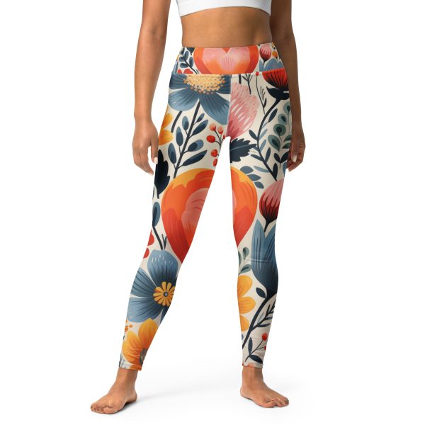 Leggings estilo escandinavo premium para mujer con estampado floral – Yoga y streetwear