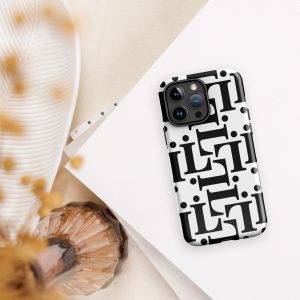 Funda iPhone diseño tipográfico en blanco y negro – CODE NOIR