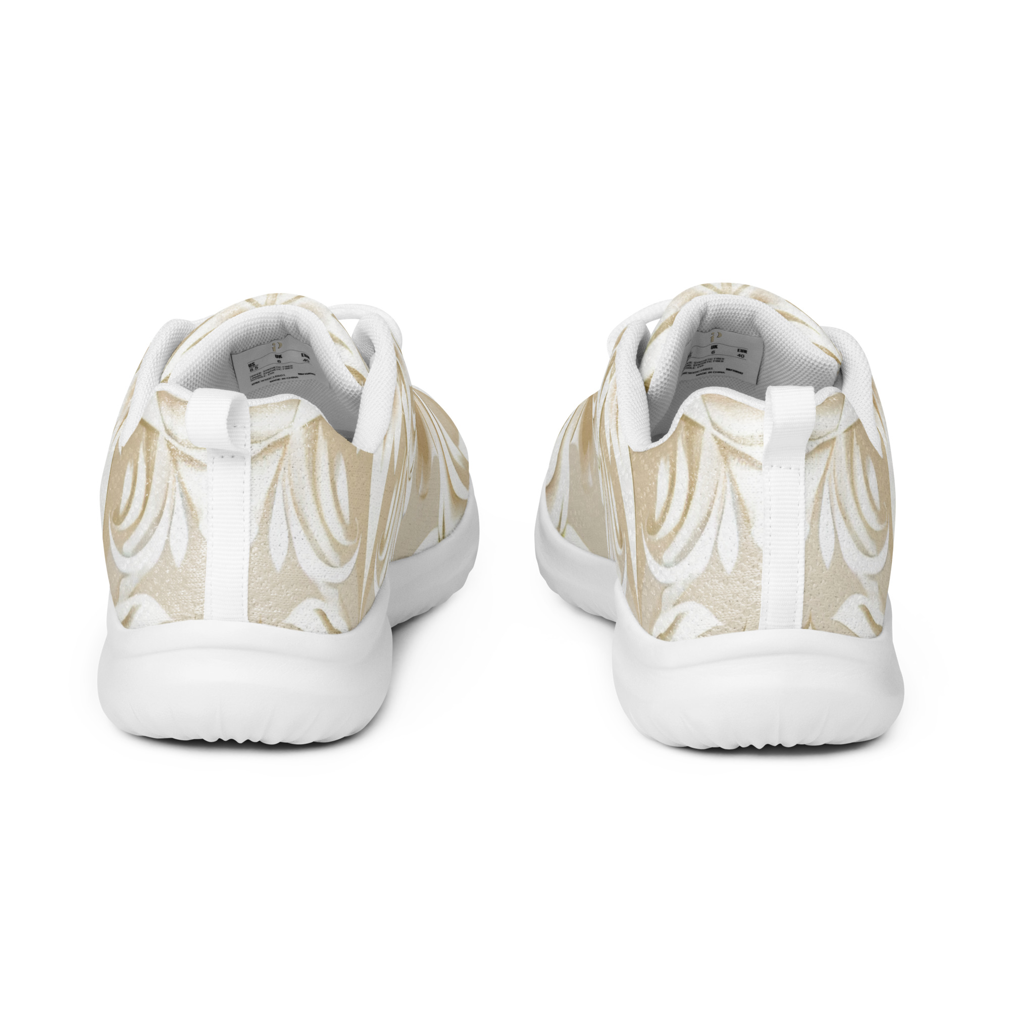 Zapatillas florales beige para mujer con diseño all-over y suela blanca – Soft Bloom