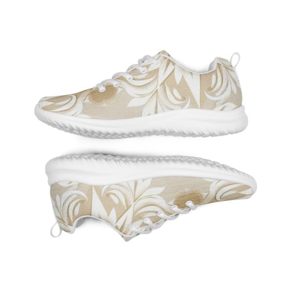Zapatillas florales beige para mujer con diseño all-over y suela blanca – Soft Bloom