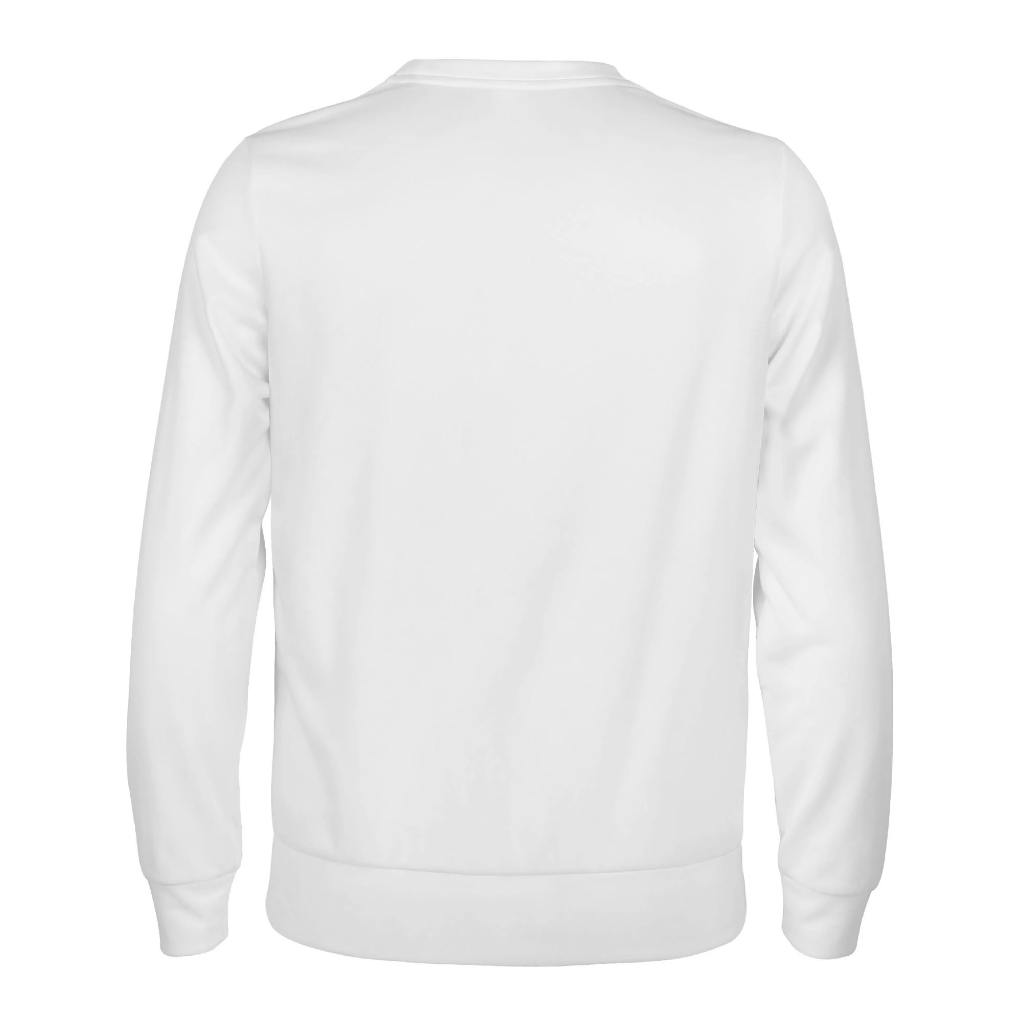 Sudadera blanca infantil con print de ramen dormido y huevo feliz, vista frontal y trasera.