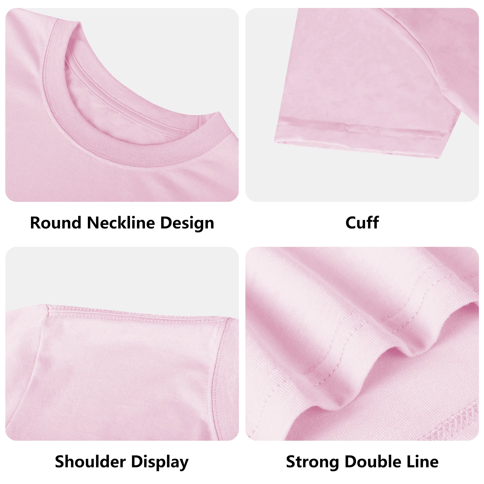 Camiseta mujer rosa con diseño kawaii de tres bubble teas sonrientes